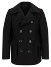 Dsquared2 Wool Double-breasted Coat In Black