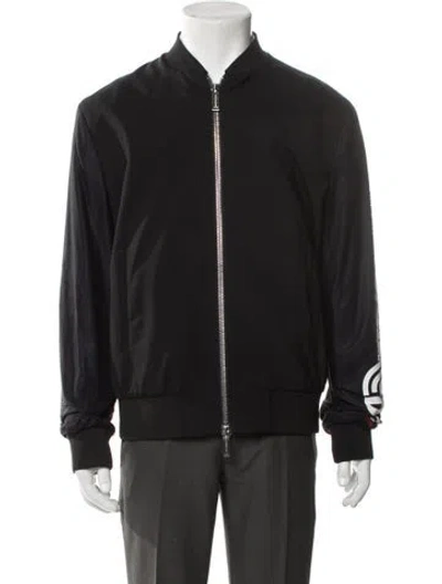 Pre-owned Dsquared2 Wool Graphic Print Bomber Jacket In Black