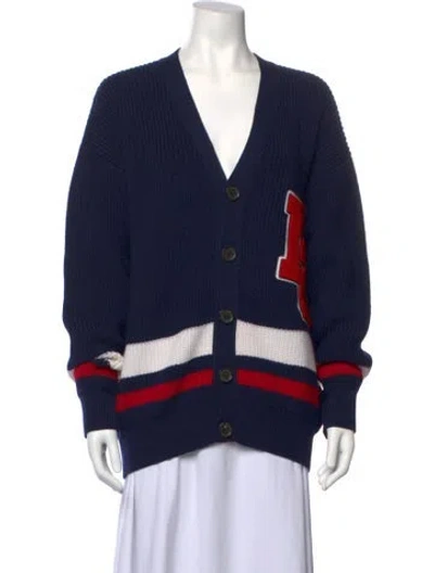Pre-owned Dsquared2 Wool Graphic Print Sweater In Blue