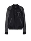 Dsquared2 Men Wool Jacket With Leather Sleeves In Black