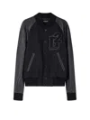 Dsquared2 Men Wool Jacket With Leather Sleeves In Black