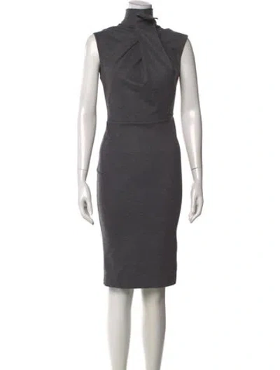 Pre-owned Dsquared2 Wool Knee-length Dress In Gray