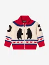 Dsquared2 Polar-bear Knitted Cardigan In Ivory
