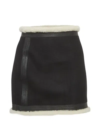 Pre-owned Dsquared2 Wool Midi Skirt In Black
