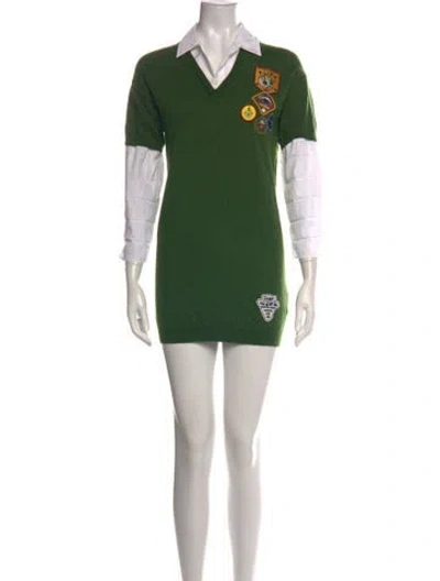 Pre-owned Dsquared2 Wool Mini Dress In Green