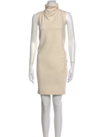Pre-owned Dsquared2 Wool Mini Dress In Neutral