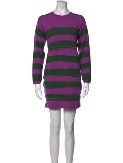 Pre-owned Dsquared2 Wool Mini Dress In Purple