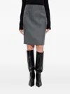 Dsquared2 Wool Pencil Skirt In Gray