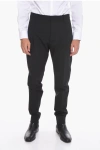 Dsquared2 Wool Pleat-front Trousers With Dropped Crotch In Black