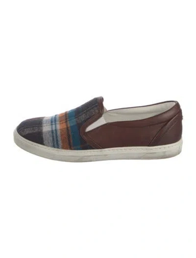 Pre-owned Dsquared2 Wool Printed Loafers In Brown