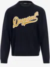 Dsquared2 Wool Sweater Featuring Ribbed Cuffs And Hem In Black