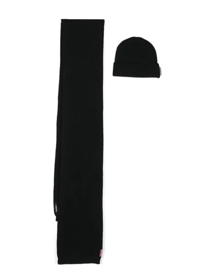 DSQUARED2 WOOL SCARF AND BEANIE SET