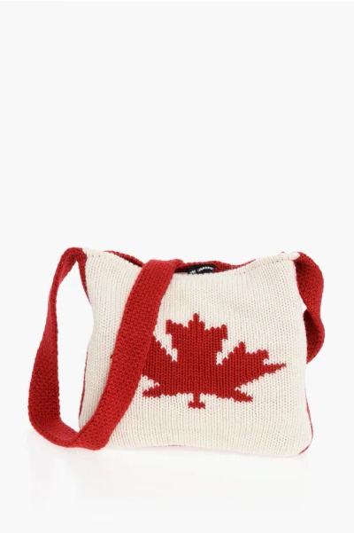 Dsquared2 Wool Shoulder Bag With Canadian Logo