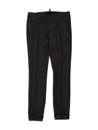 Pre-owned Dsquared2 Wool Straight Leg Pants In Gray