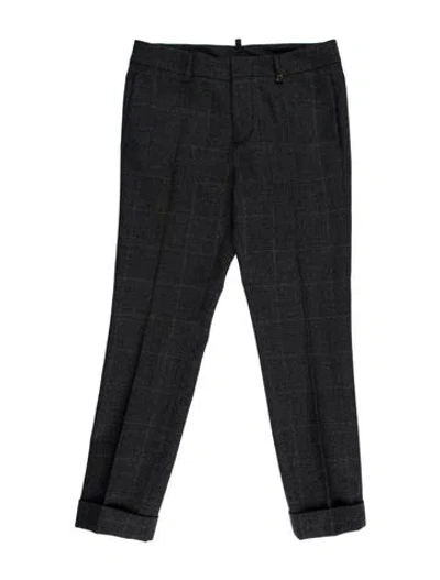 Pre-owned Dsquared2 Wool Straight Leg Pants In Gray