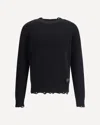 Dsquared2 Textured Knit Sweater With Raw Hem And Distressed Detailing In Black