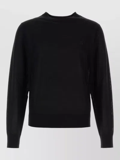 Dsquared2 Wool Sweater Long Sleeves Ribbed Trims In Black