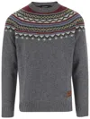 Dsquared2 Grey Virgin Wool Sweater In Gray