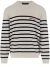 Dsquared2 Wool Sweater With Striped Pattern In Neutral