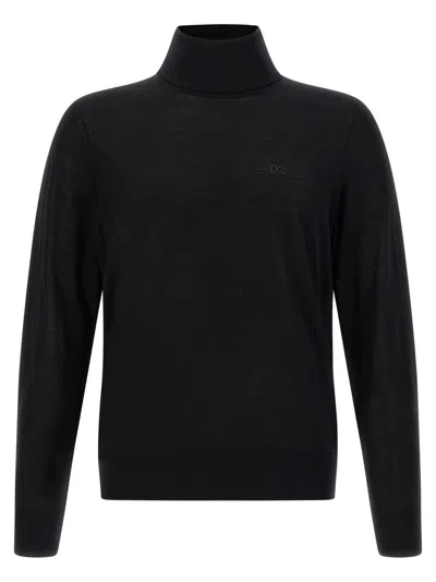 Dsquared2 Wool Turtleneck Sweater In Black