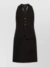 Dsquared2 V-neck Wool Mini Dress