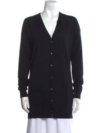 Pre-owned Dsquared2 Wool V-neck Sweater In Black