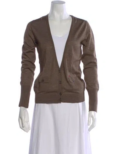 Pre-owned Dsquared2 Wool V-neck Sweater In Brown