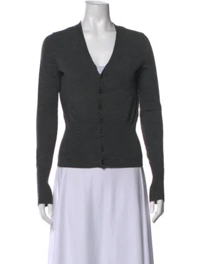 Pre-owned Dsquared2 Wool V-neck Sweater In Grey
