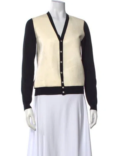 Pre-owned Dsquared2 Wool V-neck Sweater In Neutrals
