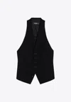 Dsquared2 Black Wool Waistcoat In Black