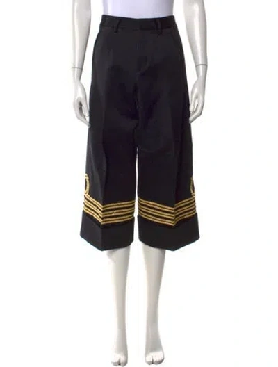 Pre-owned Dsquared2 Wool Wide Leg Pants In Black