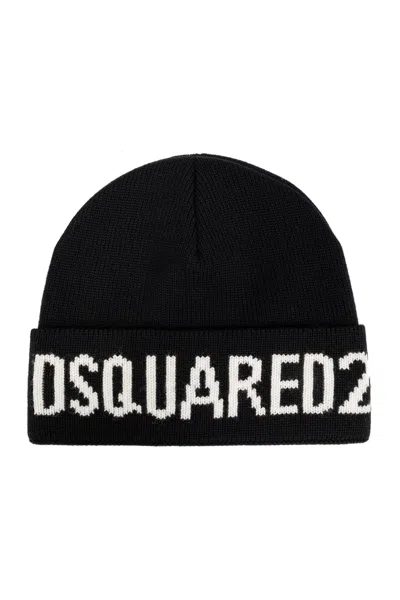 Dsquared2 Woolen Hat In Black