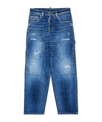 DSQUARED2 DSQUARED2 KIDS DISTRESSED STRAIGHT-LEG JEANS