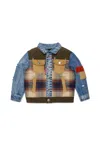 Dsquared2 Patchwork Padded Jacket In Blue