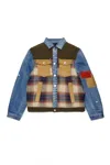 Dsquared2 Workwear Patchwork Jacket With Logo In Blue