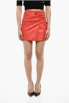 Dsquared2 Wrap Hammered Leather Skirt