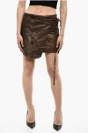 Dsquared2 Wrap Leather Skirt With Lace-up Detail