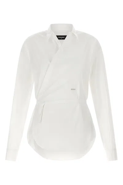 Dsquared2 Wrap Shirt In White