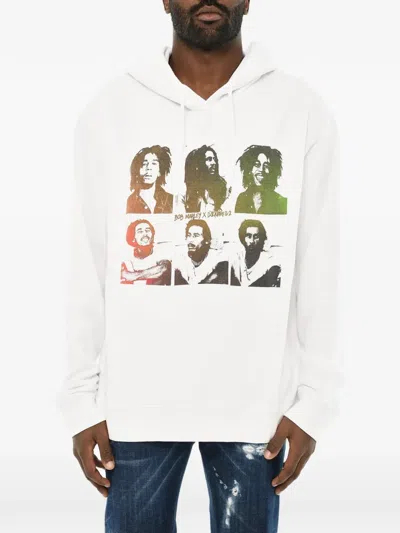 Dsquared2 X Bob Marley Hoodie In White