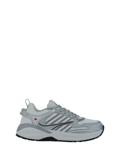 Dsquared2 X Dash Sneakers In Bianco Nero Argento (white)
