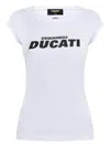 Dsquared2 X Ducati Logo Printed Crewneck T-shirt In White