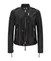Dsquared2 X Ducati Capsule Leather Jacket Puffer Jackets Black In Black