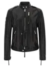 Dsquared2 X Ducati Capsule Leather Jacket Puffer Jackets Black In Black