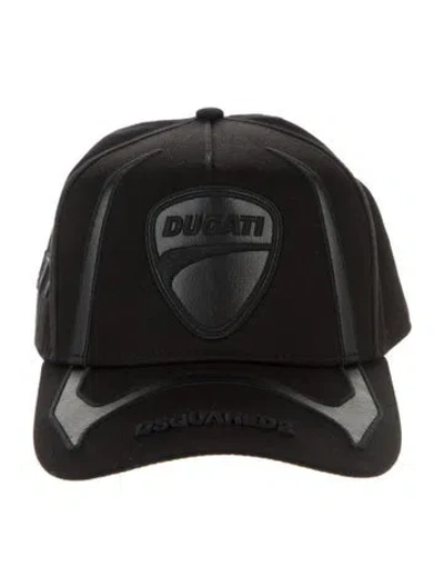 Pre-owned Dsquared2 X Ducati Embroidered Baseball Cap In Black