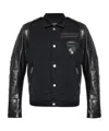 Dsquared2 X Ducati Leather-sleeve Patch Shirt Jacket In Black