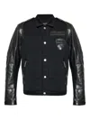 Dsquared2 X Ducati Leather-sleeve Patch Shirt Jacket In Black