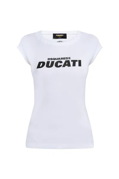 DSQUARED2 DSQUARED2 X DUCATI LOGO PRINTED CREWNECK T-SHIRT