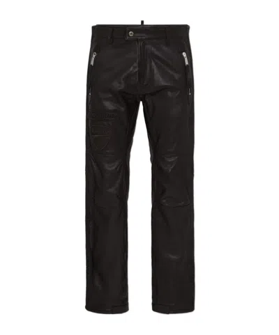 Dsquared2 Ducati X D2 Straight Leg Sharpei Fit Biker Pant In Black