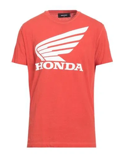 Dsquared2 Man T-shirt Orange Size Xxl Cotton