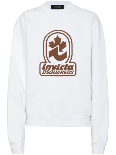 Dsquared2 X Invicta Cotton Sweatshirt In White